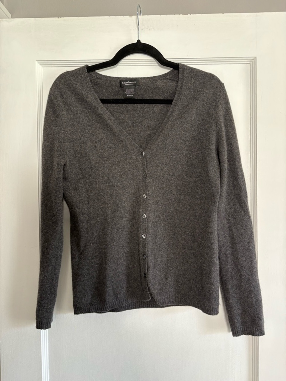 Lord & Taylor Women's 100% Cashmere Charcoal Gray Cardigan Size Small